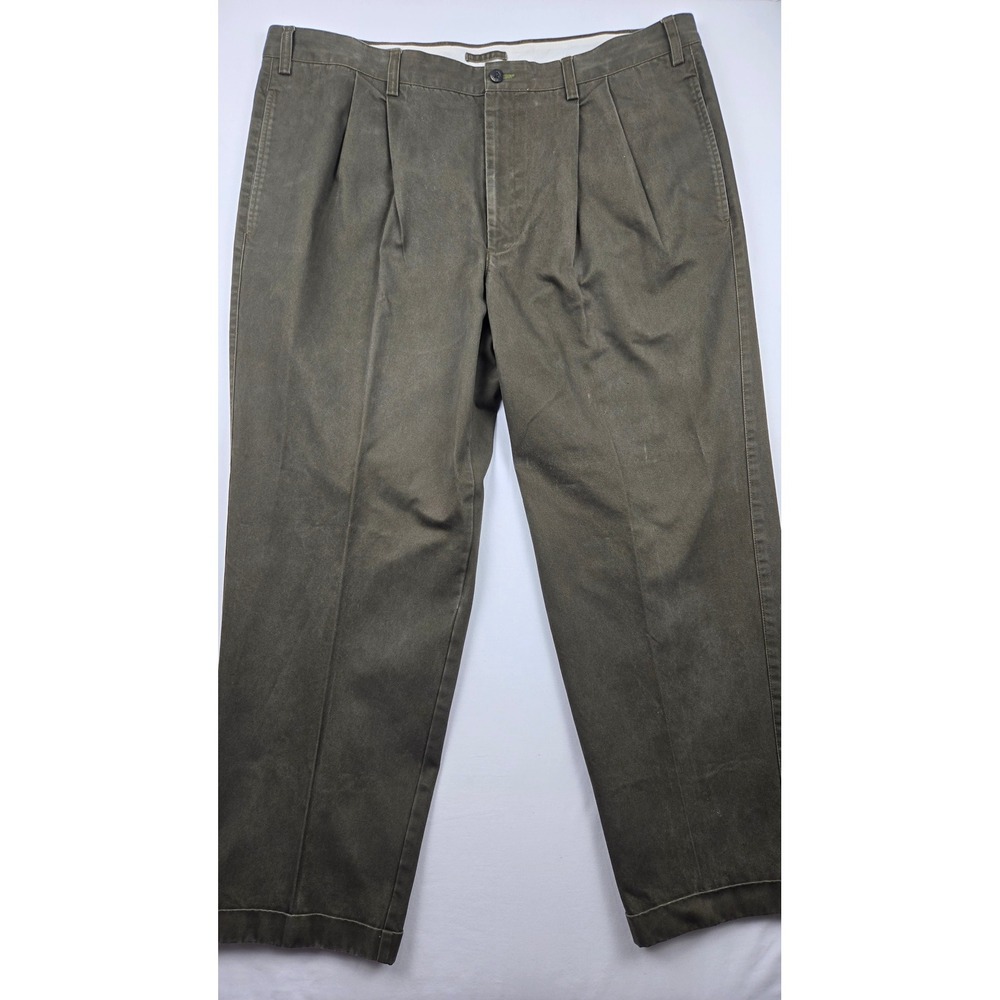 Orvis Pleated Khaki Chinos Pants Men's 42x32 Cotton Dress Casual